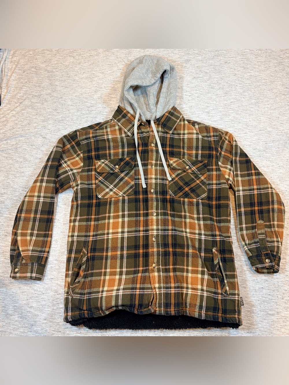 Gravel Gear Mens Plaid Flannel Sherpa Lined Hoodie Shirt Jacket Size Large